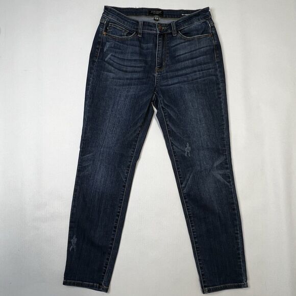 JUDY BLUE Dark Blue Relaxed Fit Skinny Jeans Size 11/30 - Picture 1 of 13